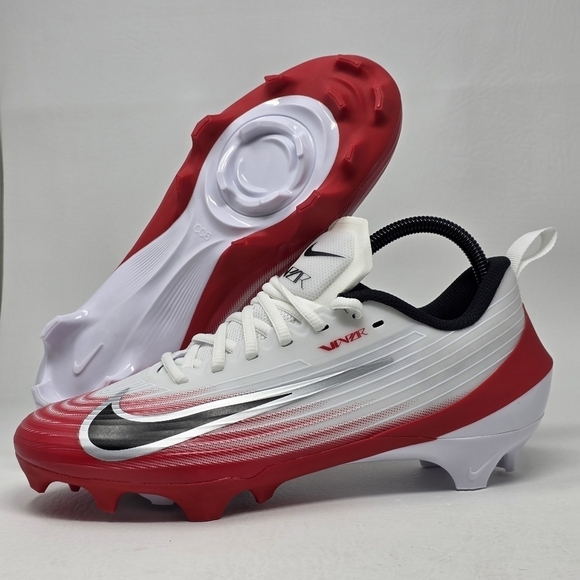 Nike Vapor Speed 3 Football Cleats White Red Black FB3303-102 Men\'s Size 8 New main image 4